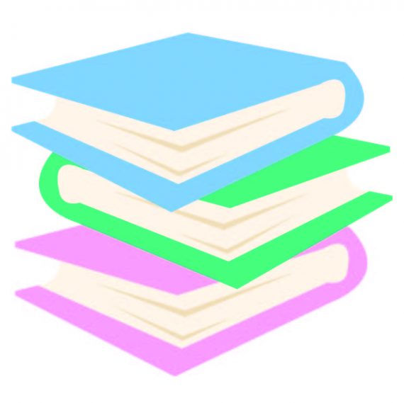 A stack of Library books